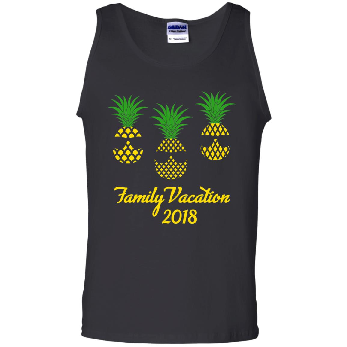 Family Vacation 2018 Shirt Hawaii Pineapple Sunglasses Black