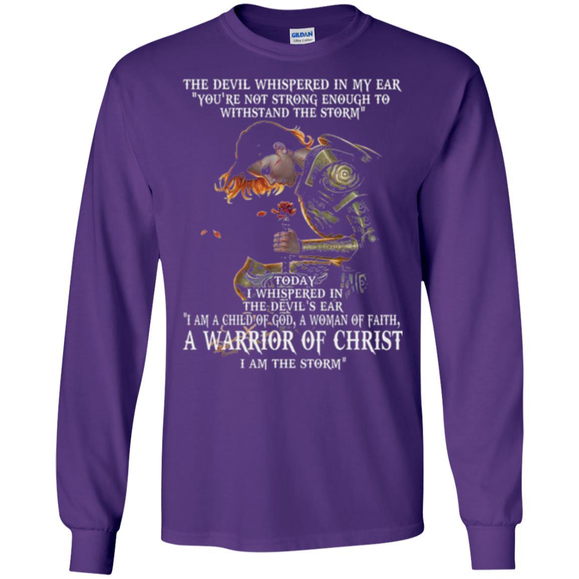 Warrior T-shirt I Am A Child Of God A Woman Of Faith T-shirt Purple