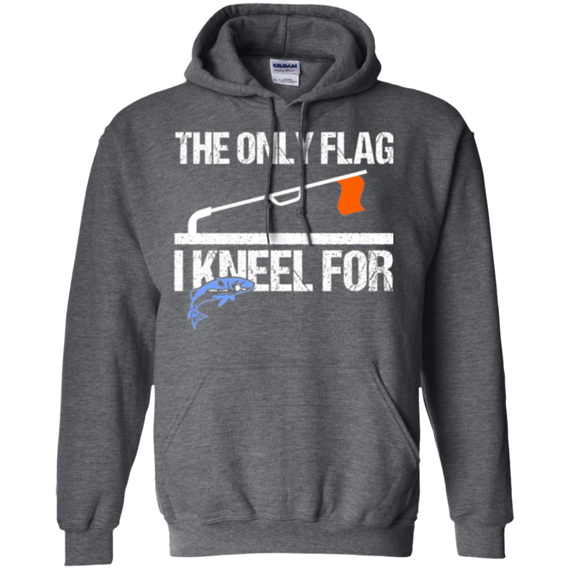Fishing Lovers T-shirt The Only Flag I Kneel For Dark Heather