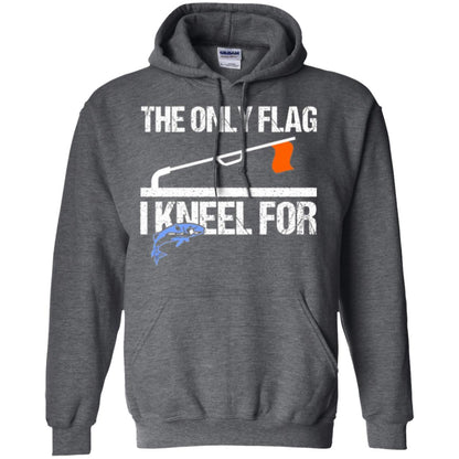 Fishing Lovers T-shirt The Only Flag I Kneel For Dark Heather