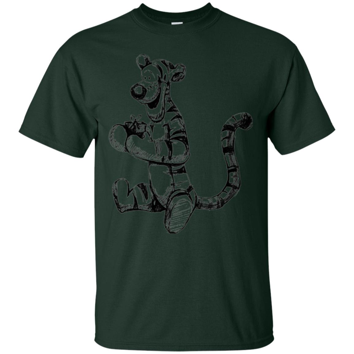 Movie T-shirt Tigger Sketch Forest Green