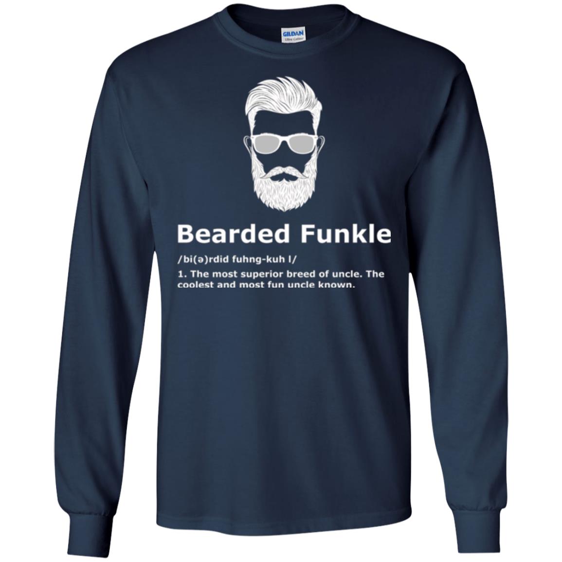 Funny Uncle T-shirt Bearded Funkle Navy