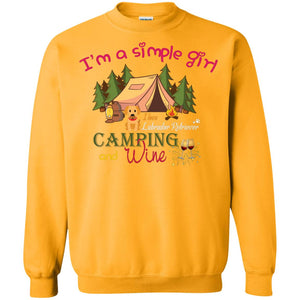 I’m A Simple Girl I Love Labrador Camping And Wine ShirtG180 Gildan Crewneck Pullover Sweatshirt 8 oz.