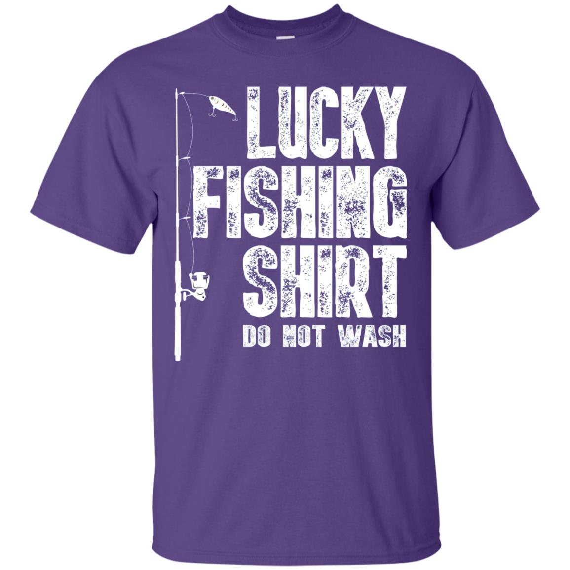 Lucky Fishing Shirt Do Not Wash Cool Fisherman T-shirt Purple