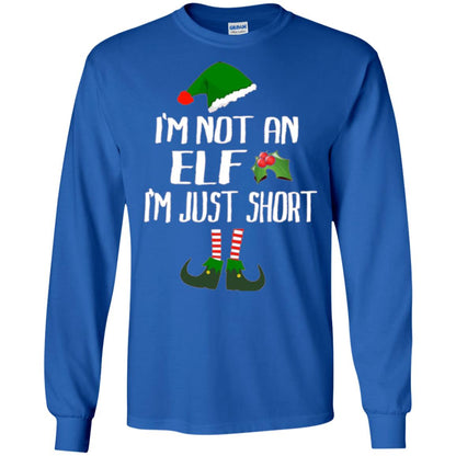 Funny Christmas T-shirt I_m Not An Elf I_m Just Short Royal