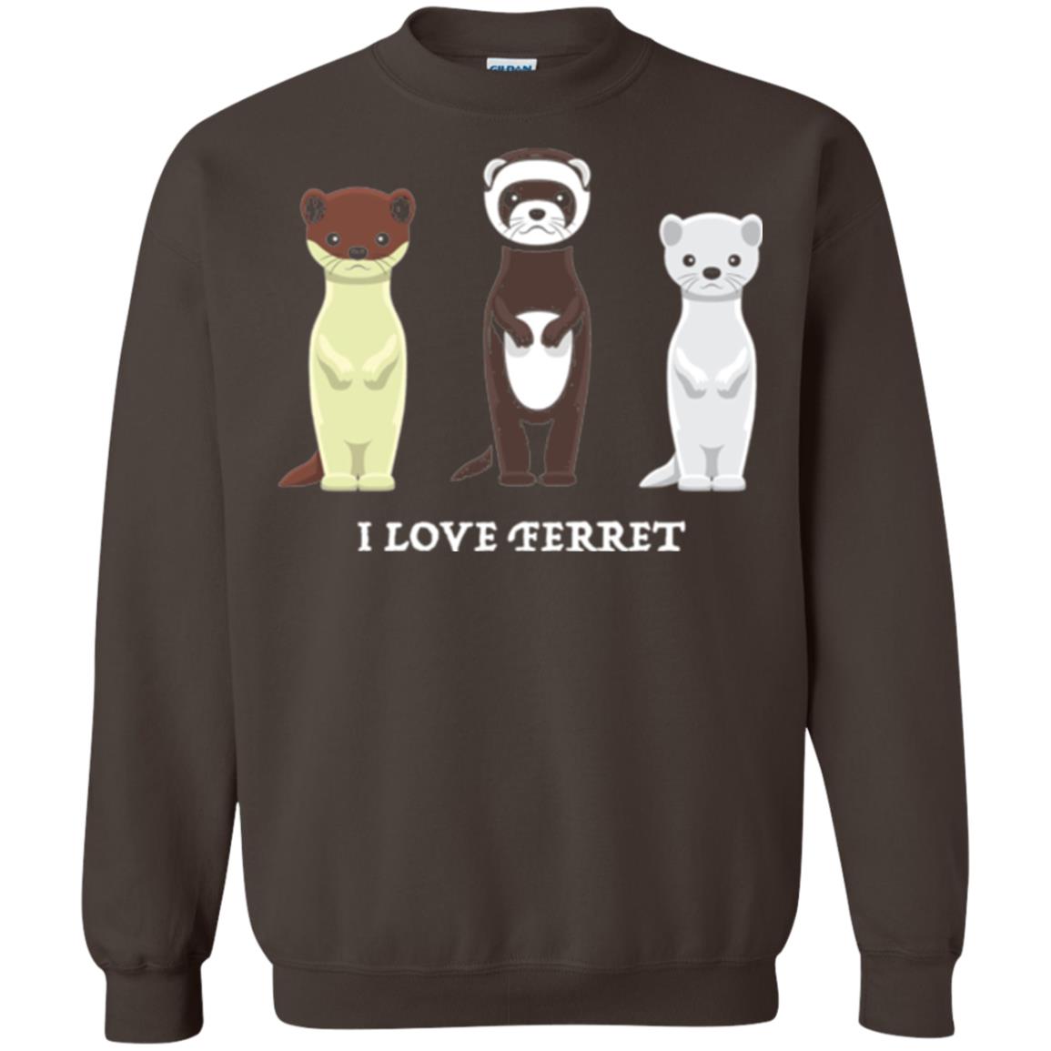 Ferret T-shirt I Love Ferret Dark Chocolate