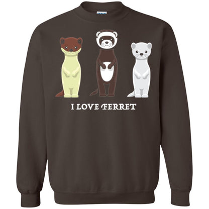 Ferret T-shirt I Love Ferret Dark Chocolate