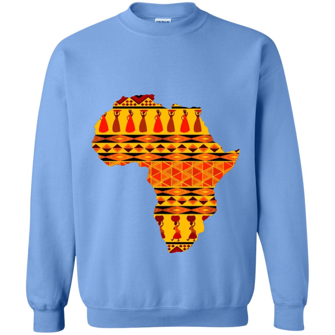 African Pride Ankara Tribal Pattern T-shirt Carolina Blue