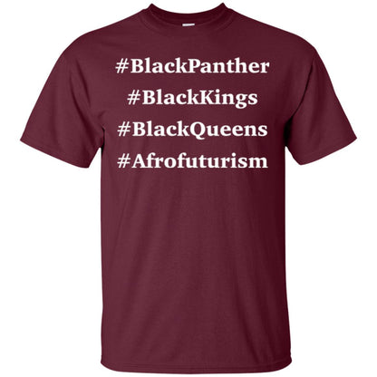Black Panther Black Kings Black Queens Afrofuturism T-shirt Maroon