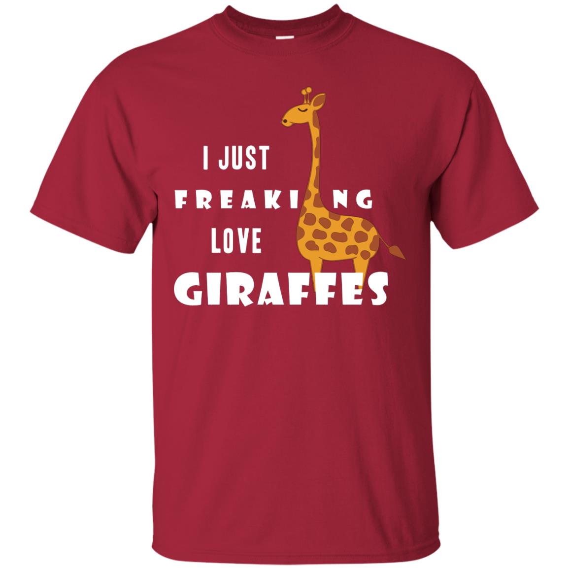 I Just Freaking Love Giraffes Shirt Cardinal