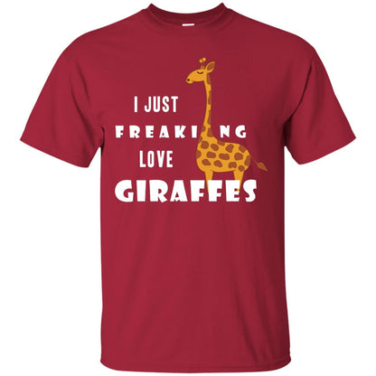 I Just Freaking Love Giraffes Shirt Cardinal