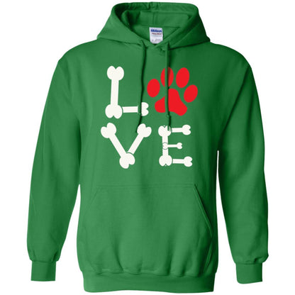 Dog Lover T-shirt Love My Dog Red Pawprint Irish Green
