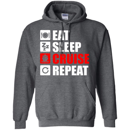 Eat Sleep Cruise Repeat Summer Vacation T-shirt Dark Heather