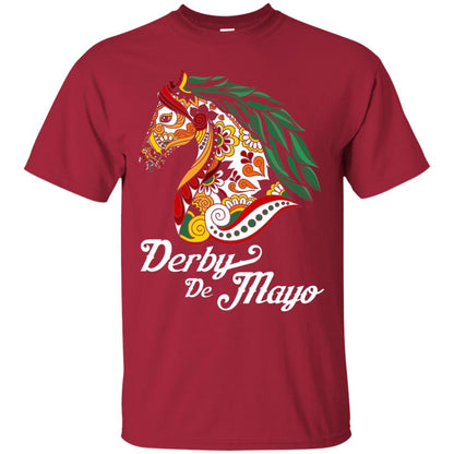 Derby Cinco De Mayo Floral Horse Race T-shirt Cardinal