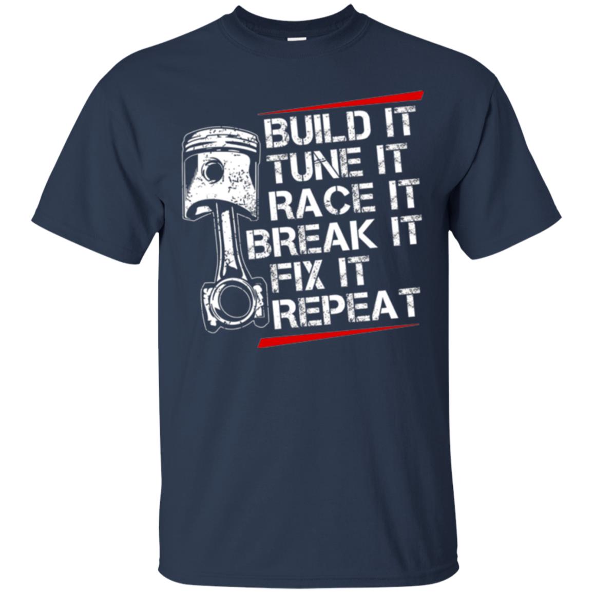 Racecar Steps T-shirt Build It Turn It Race It Navy