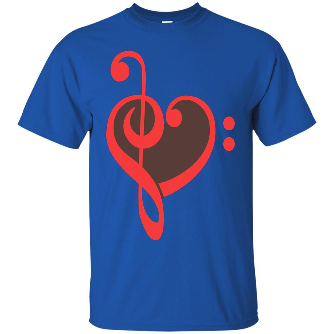 Heart Bass Clef Heart Music Lovers Shirt Royal