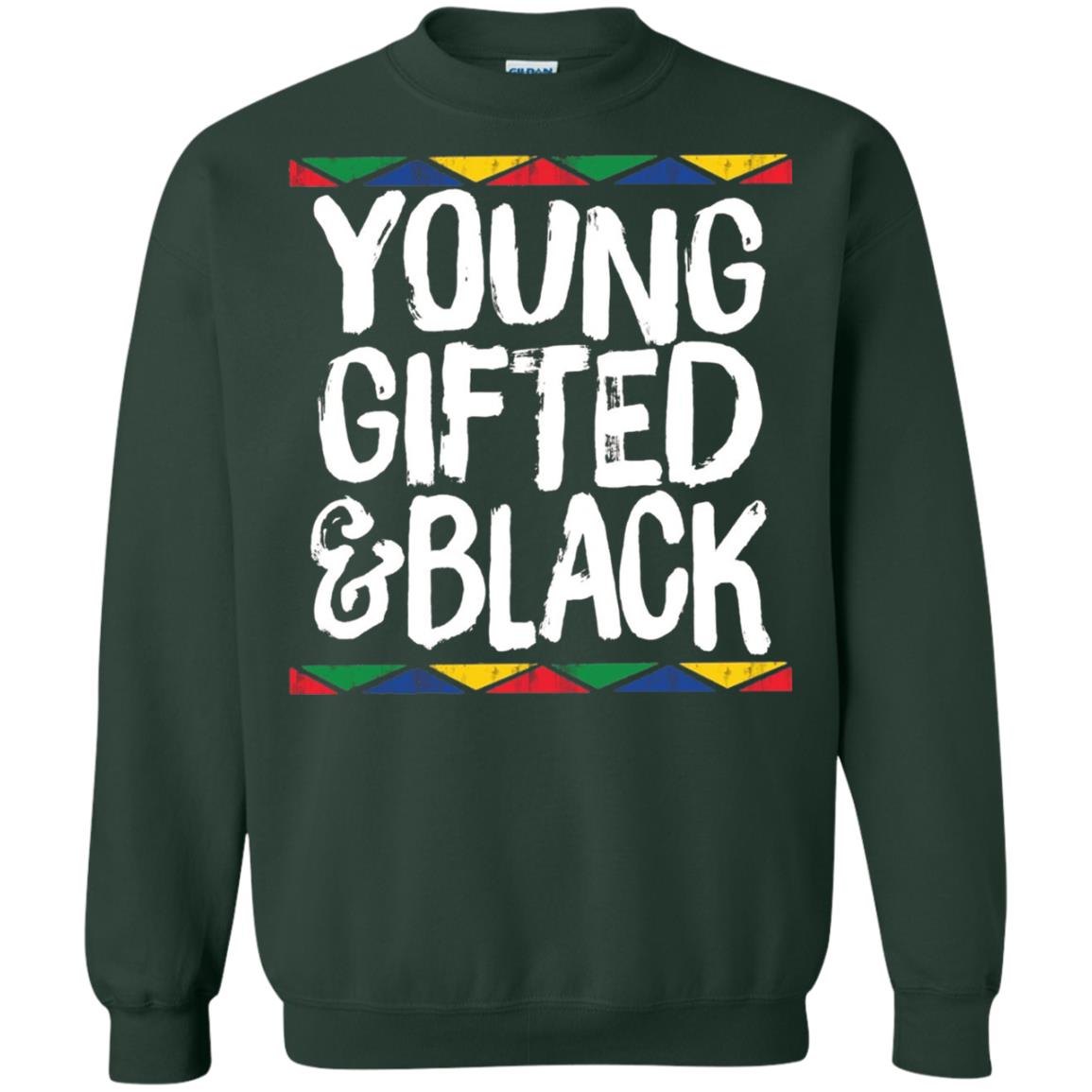 African Pride History Heritage T-shirt Young Gifted And Black Forest Green