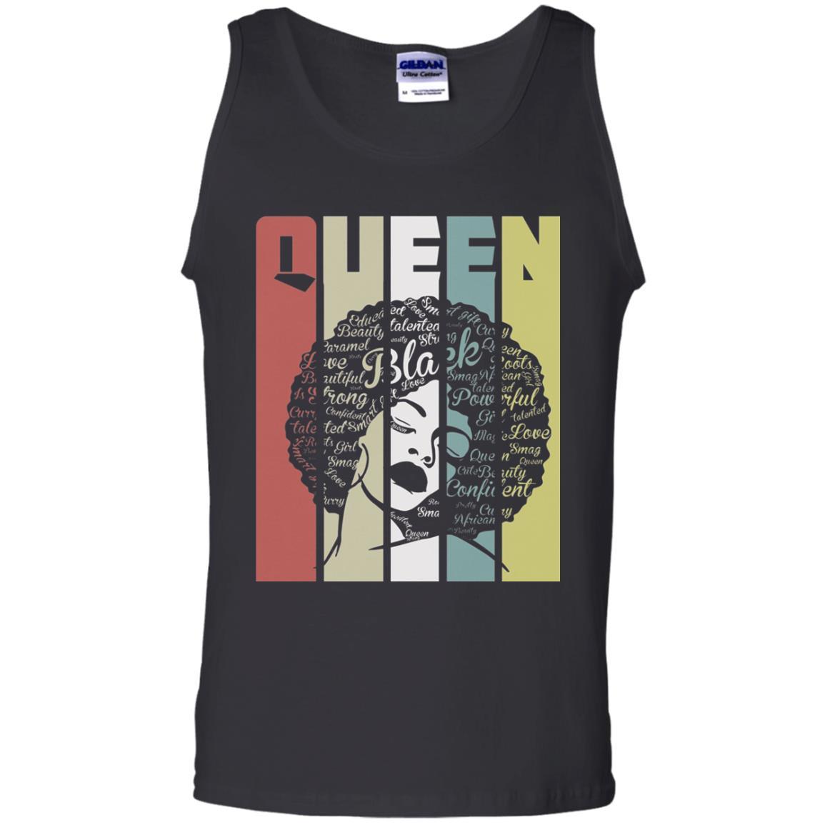 Vintage Retro Strong Black Woman With Natural Hair Afro T-Shirt Black