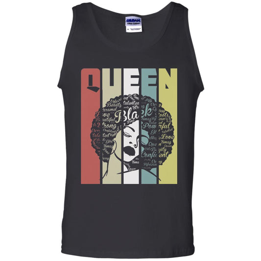 Vintage Retro Strong Black Woman With Natural Hair Afro T-Shirt Black