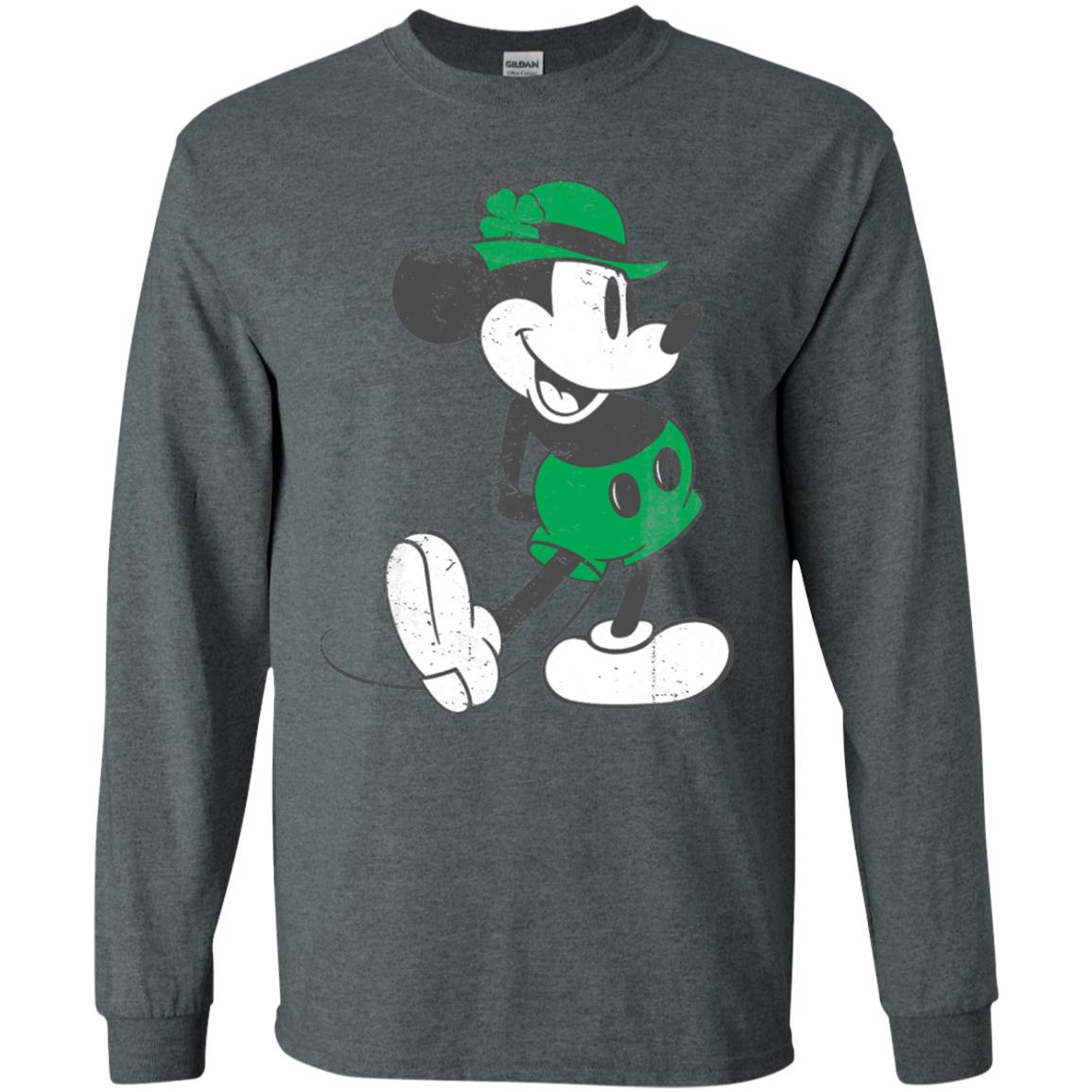 Mickey Mouse St. Patrick_s Day T-shirt Dark Heather