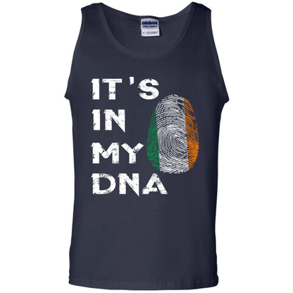 It's In My Dna Fingerprint Irish Ireland Gift Shirt Navy