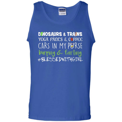 Dinosaurs And Trains Yoga Pants Coffee Cars In My Purse Buring Farting Mom Of Girls Shirt Royal