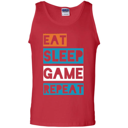 Eat Sleep Game Repeat Video Gamer Player T-shirt Red