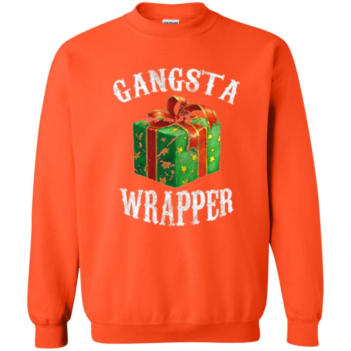 Christmas T-shirt Gangsta Wrapper Novelty Orange