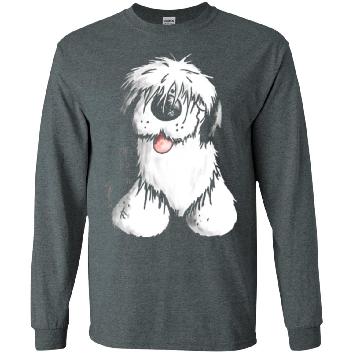 Dog Lover T-shirt Happy Old English Sheepdog Dark Heather