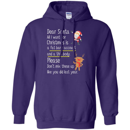 Christmas T-shirt Dear Santa All I Want For Christmas Purple