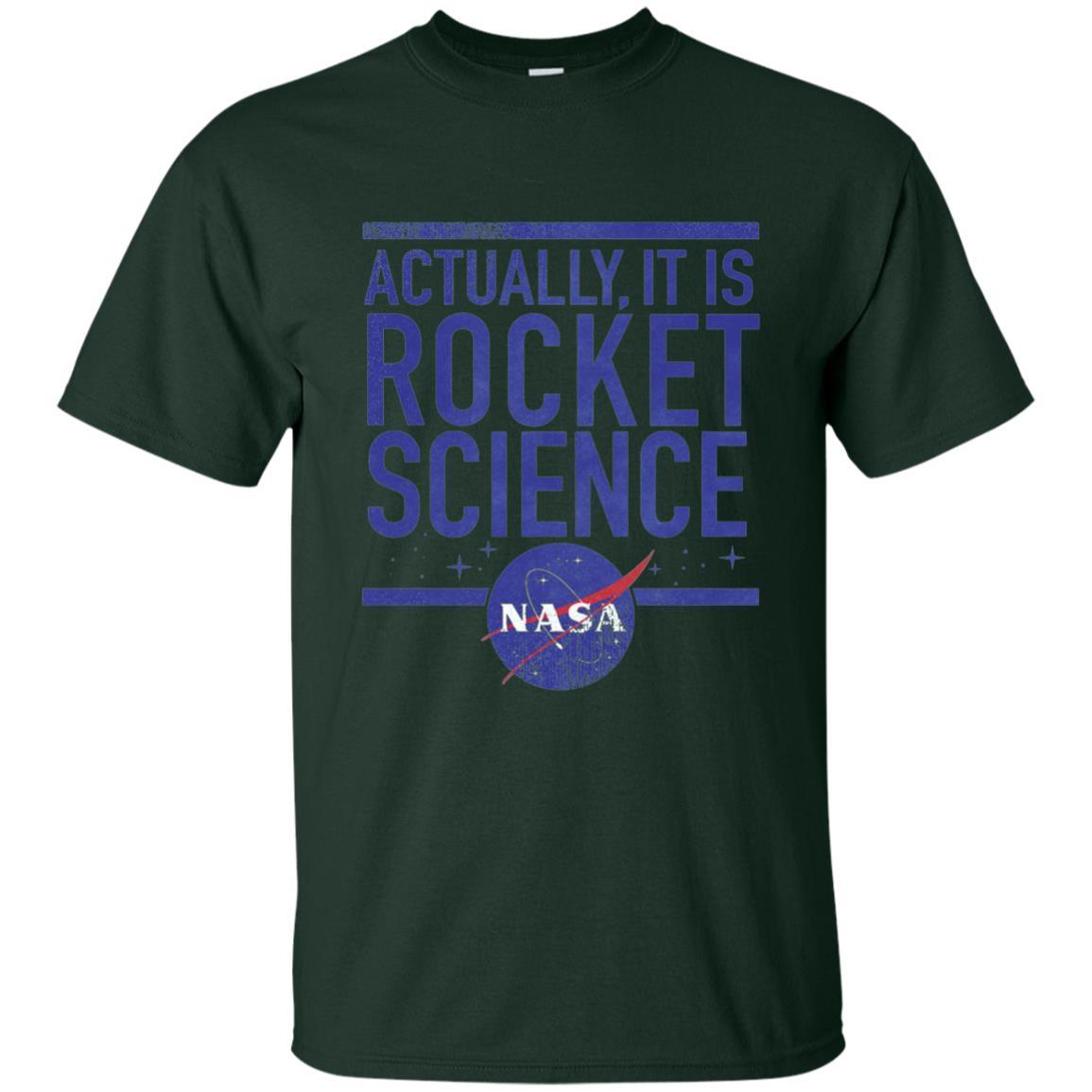 Science T-Shirt Actually It Is Rocket Science Graphic Forest Green