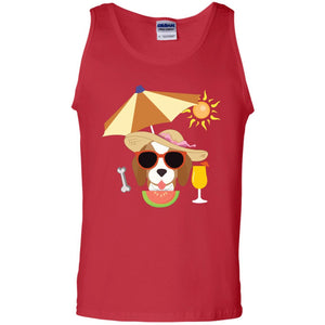 Summer With Beagle Dog Lovers ShirtG220 Gildan 100% Cotton Tank Top