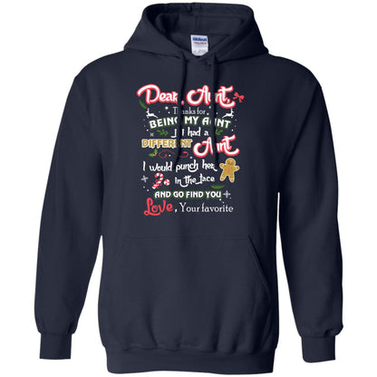 Dear Aunt Thank For Being My Aunt Christmas Holiday T-shirt Navy