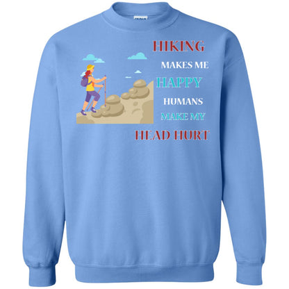 Hiking Make Me Happy Humans Make My Head Hurt Shirt Carolina Blue