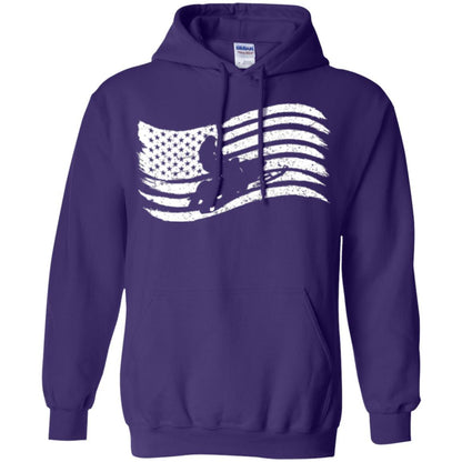 Snowmobile Rider T-shirt American Flag Purple