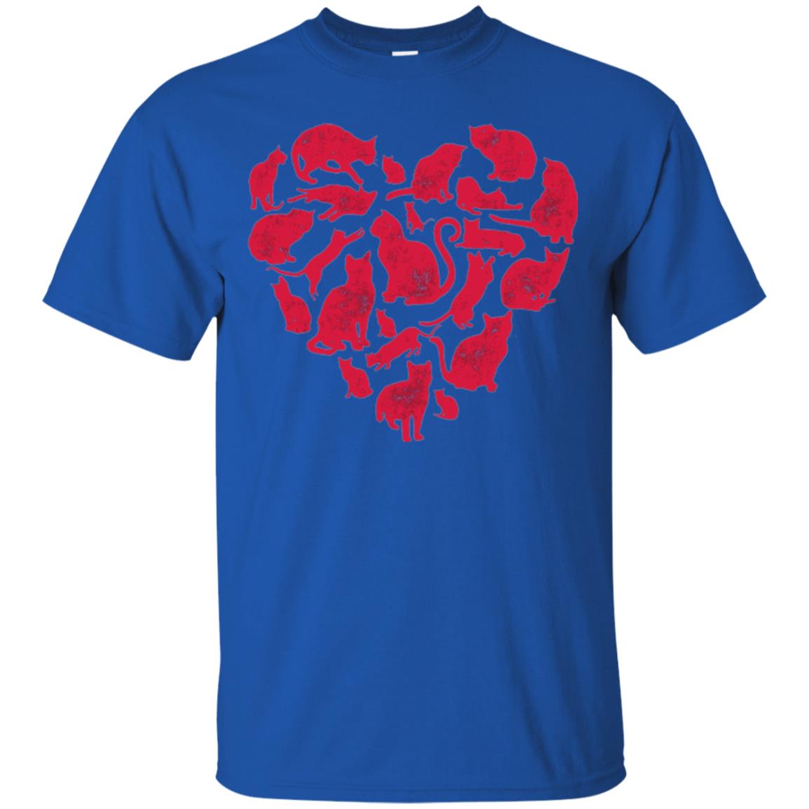 Valentines Day Cat T-shirt Royal