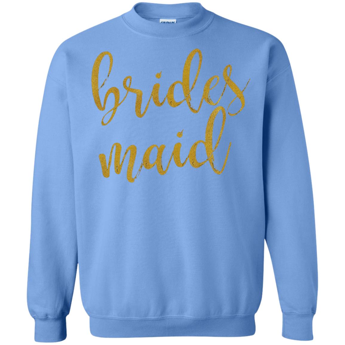 Bridesmaid Gold Glitter Bridal Shower T-shirt Carolina Blue