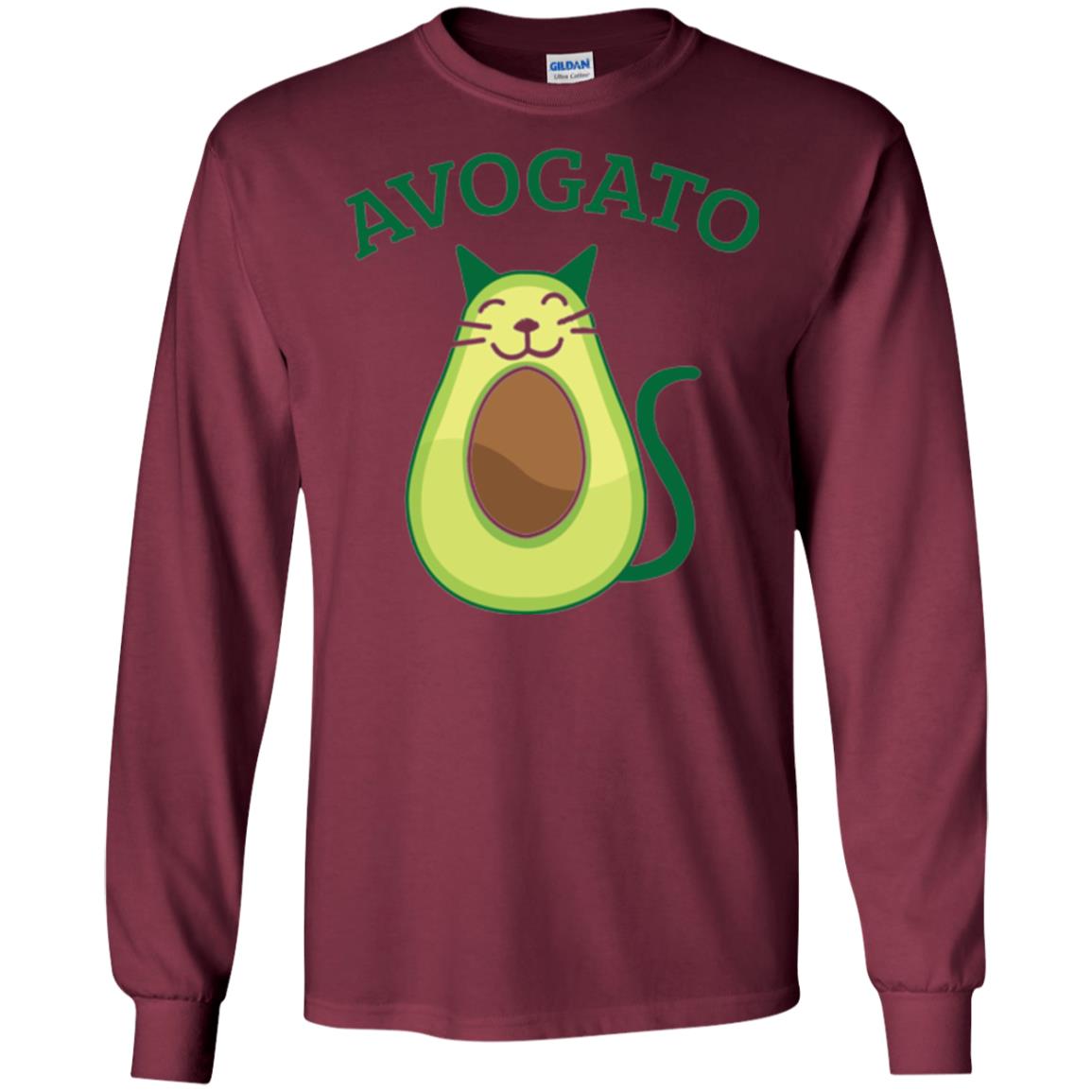 Avogato Avocado Cat Kitty Funny Meow T-shirt Maroon