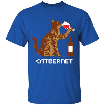 Cat Lovers T-shirt Catbernet Cat Wine Royal