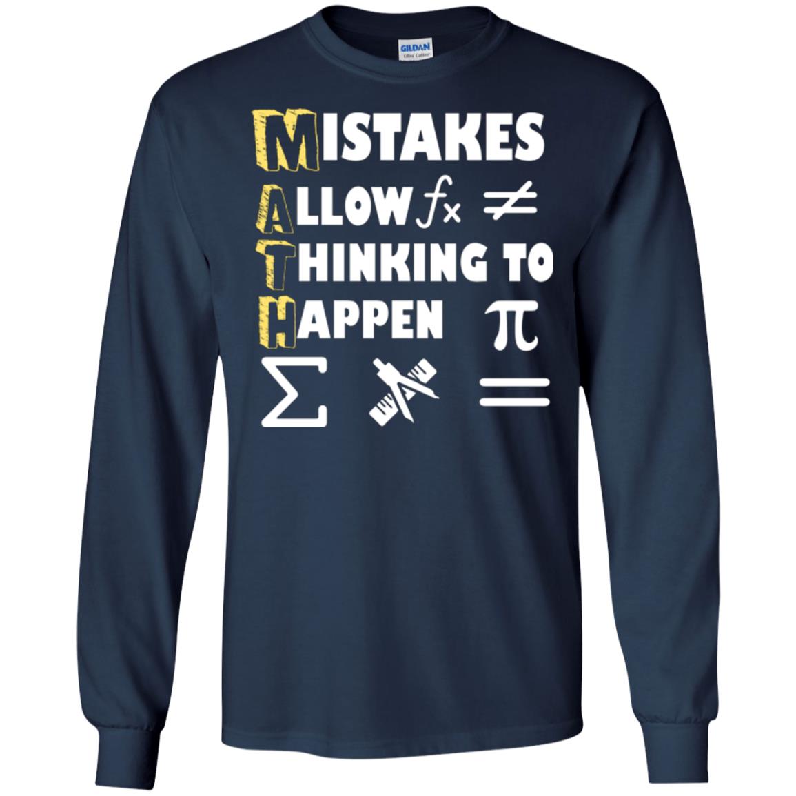 Math Lover T-shirt Mistakes Allow Thinking To Happen Navy