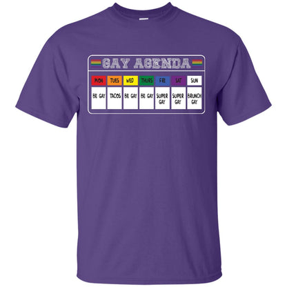 Gay Agenda Funny Lgbt T-shirt Purple