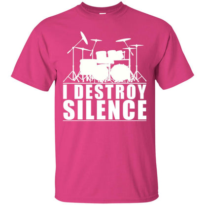 Drums Lover T-shirt I Destroy Silence Heliconia
