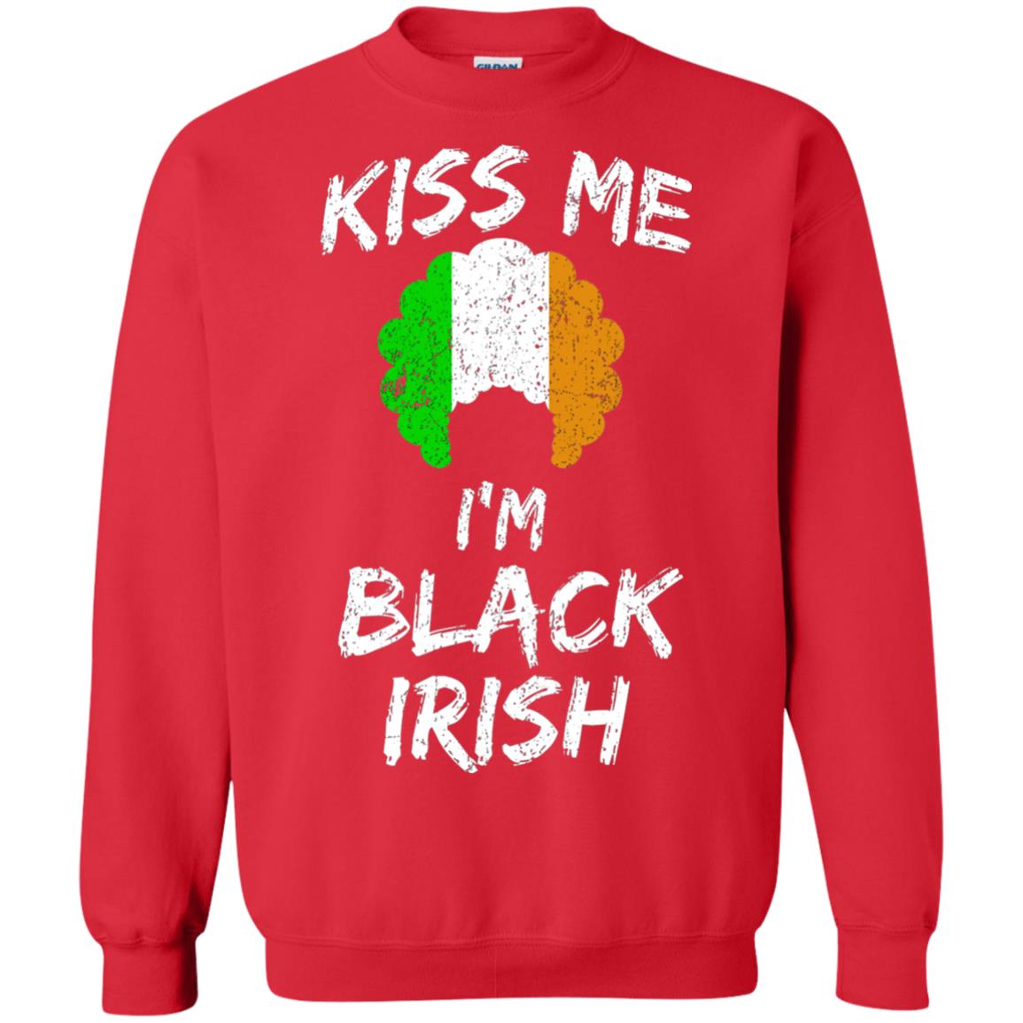 Kiss Me I_m Black Irish Funny St Patrick_s Day T-shirt Red