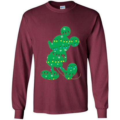 Disney Mickey Mouse Christmas Lights T-shirt Maroon
