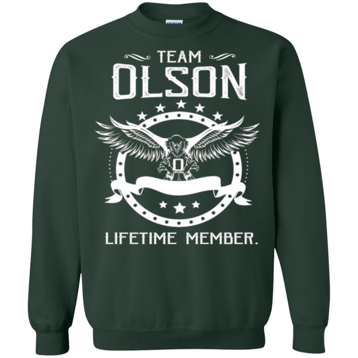 Family T-shirt Team Olson Lifetime Member Forest Green