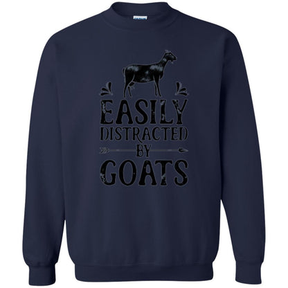 Goat Lover T-shirt Easily Distracted By Goats Navy