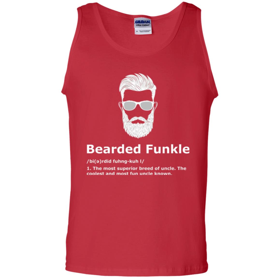 Funny Uncle T-shirt Bearded Funkle Red