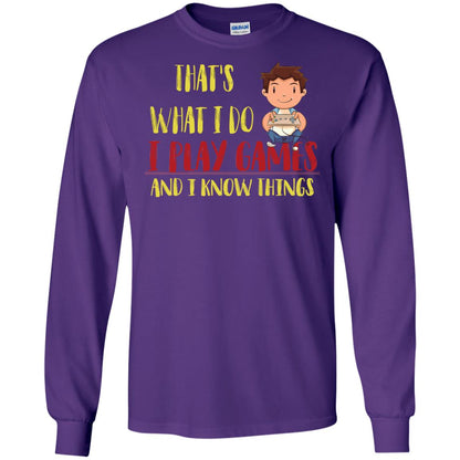 That's What I Do I Play Games And I Know Things Gaming Lovers Shirt Purple