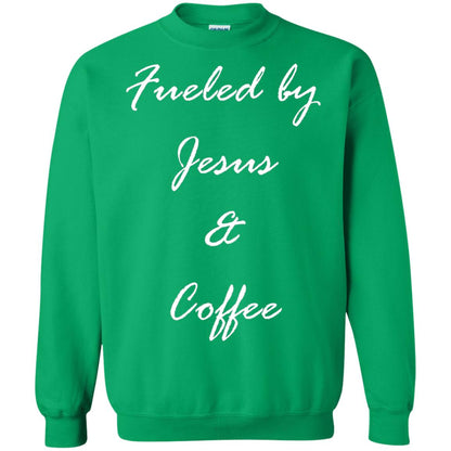 Fueled By Jesus Coffee Graphic Christian T-shirt Irish Green