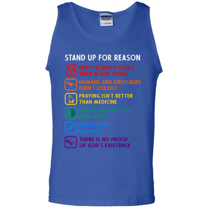 Stand Up For Reason Earth Is Much Older Than 10.000 Years Human And Dinosaurs Didn't Coexist Shirt Royal